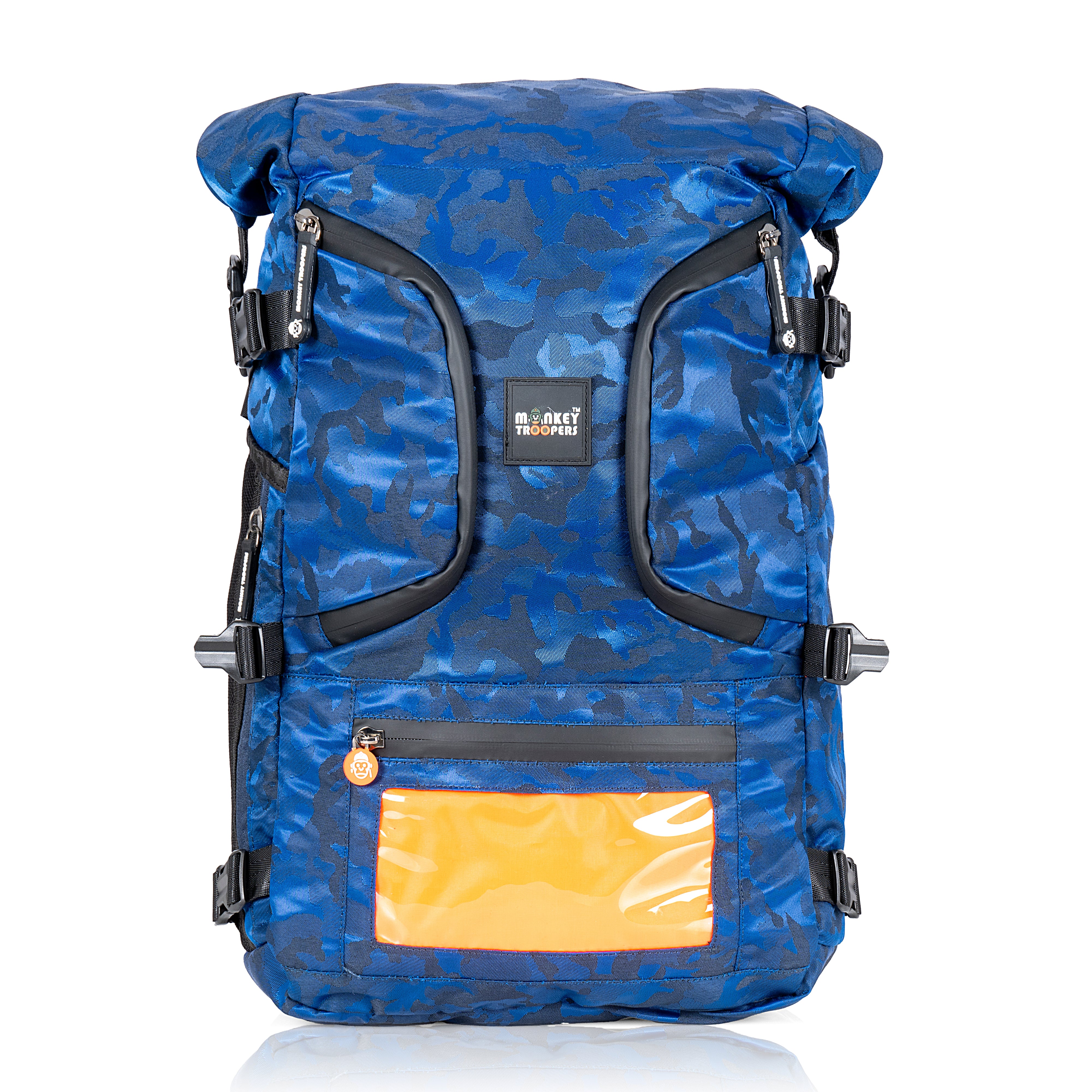 bleu camo printed laptop backpack Stormy Backpack Blue Camo