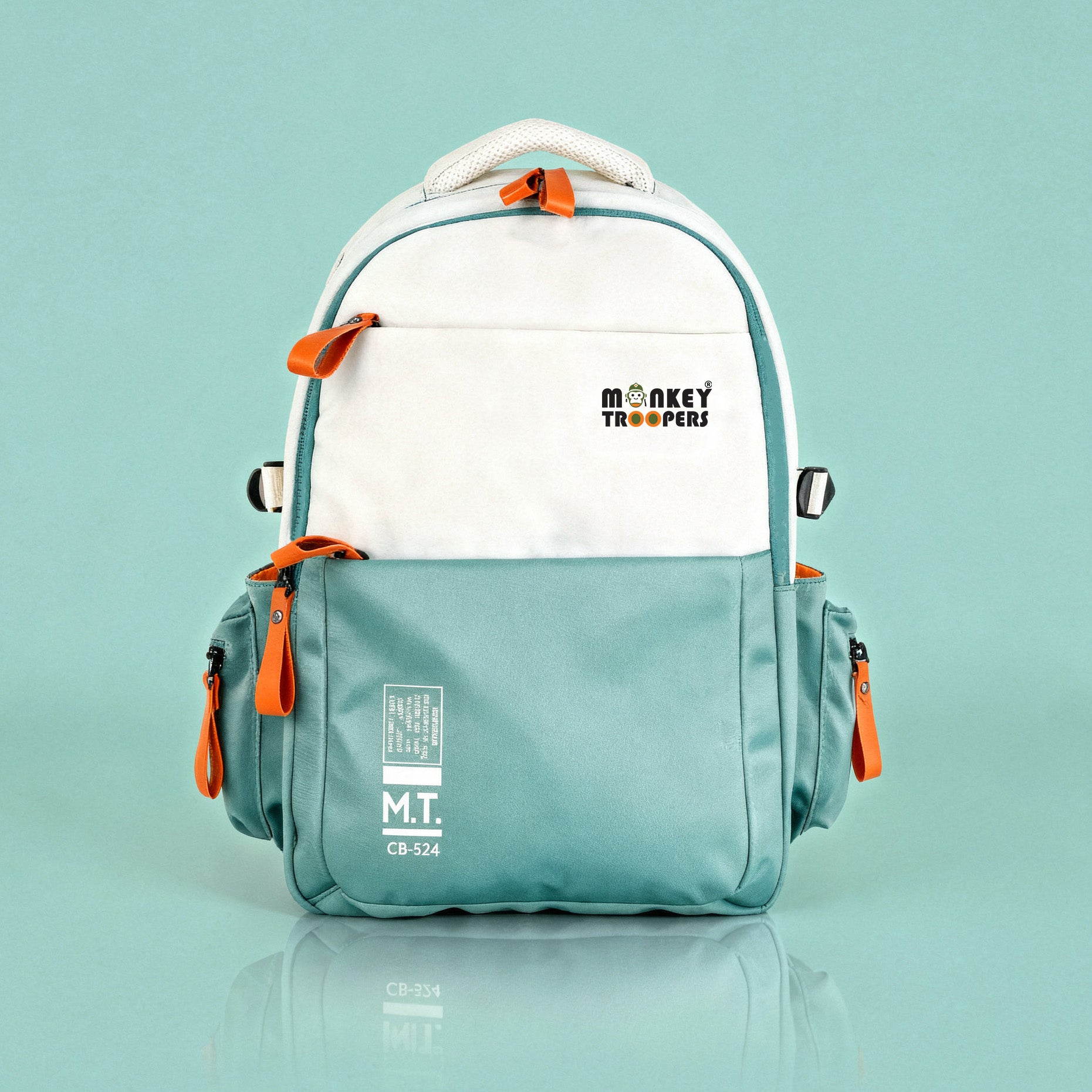 Bouje Laptop Backpack | White-Teal