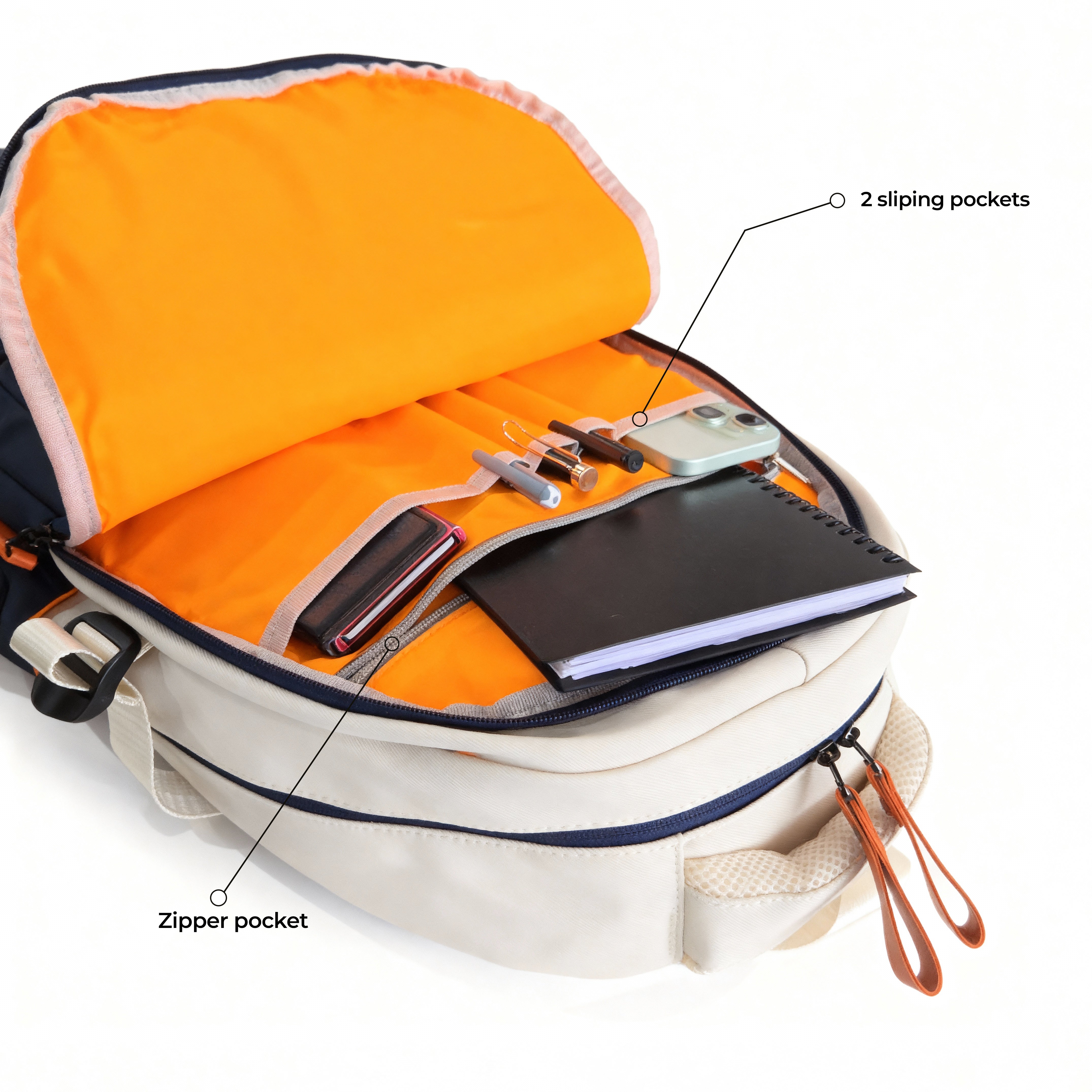 Bouje Laptop Backpack-Your Everyday Adventure | White-Navy