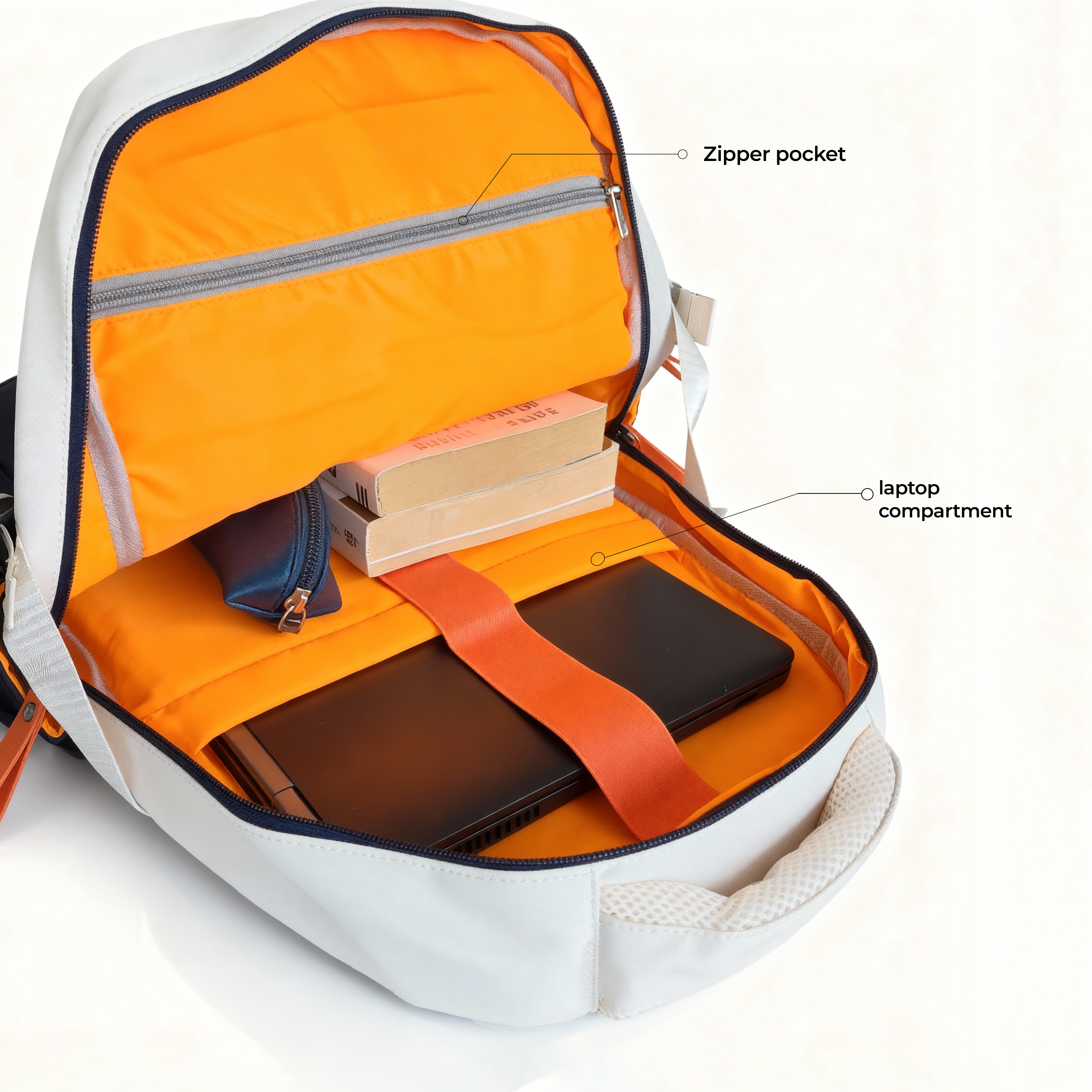 Bouje Laptop Backpack-Your Everyday Adventure | White-Navy
