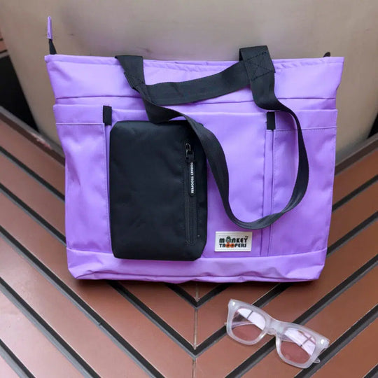Breeze Laptop Tote Bag | Lavender-Black