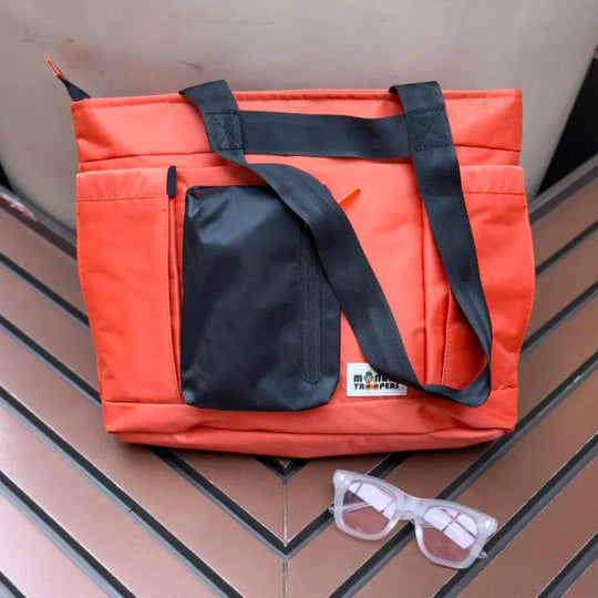 Breeze Laptop Tote Bag | Orange-Black