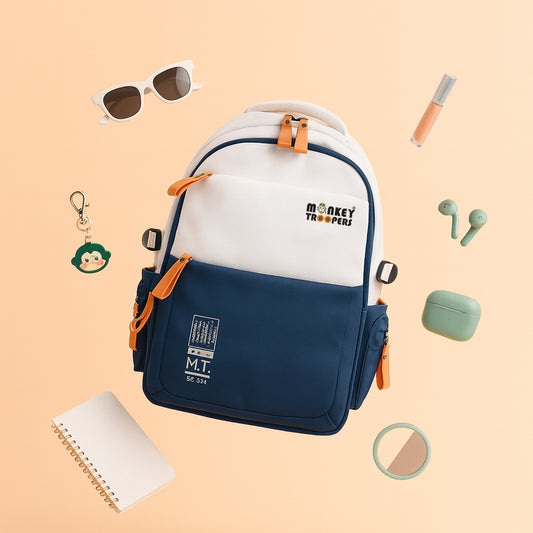 Bouje Laptop Backpack-Your Everyday Adventure | White-Navy