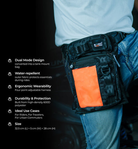 DRIFT-Thigh Bag-Black-Camo