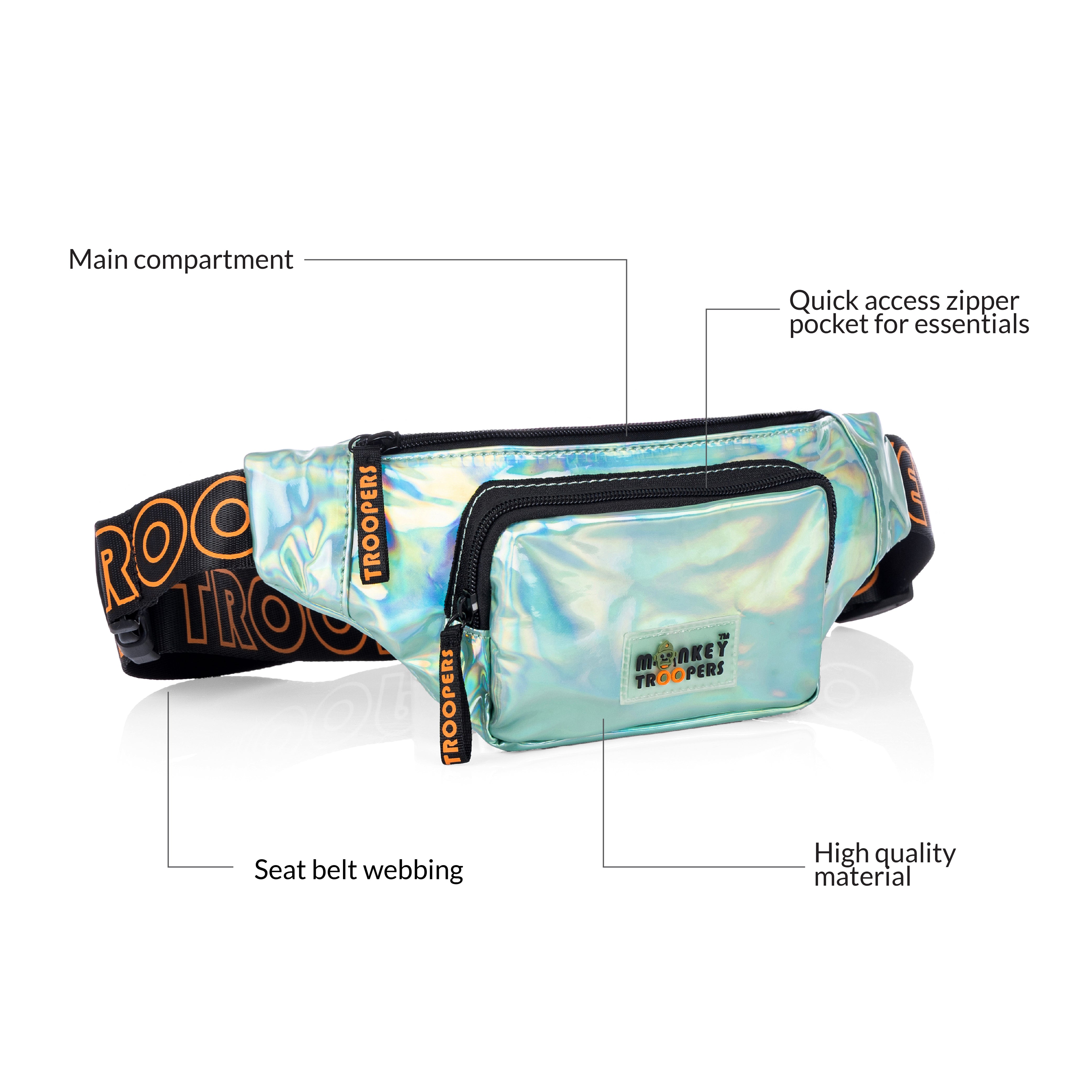Lit Fanny Pack – Lightweight and Water-Resistant | Silver