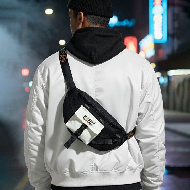 Vibe Fanny Pack- Daily Use Waist Bag | Black-White