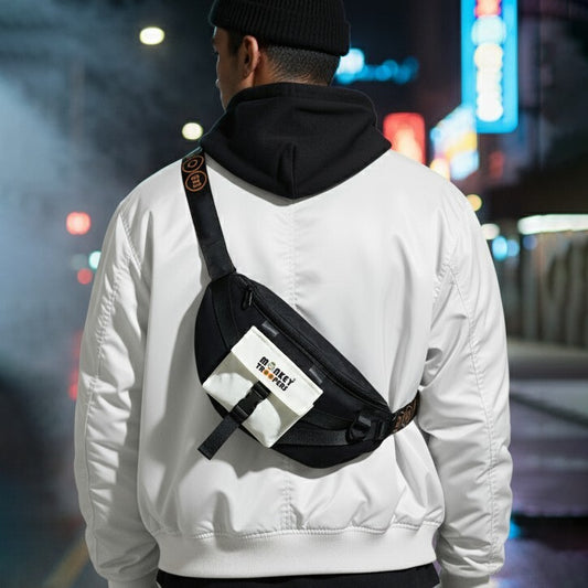 Vibe Fanny Pack- Daily Use Waist Bag | Black-White