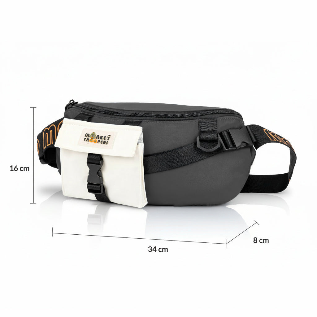 Vibe Fanny Pack- Daily Use Waist Bag | Black-White