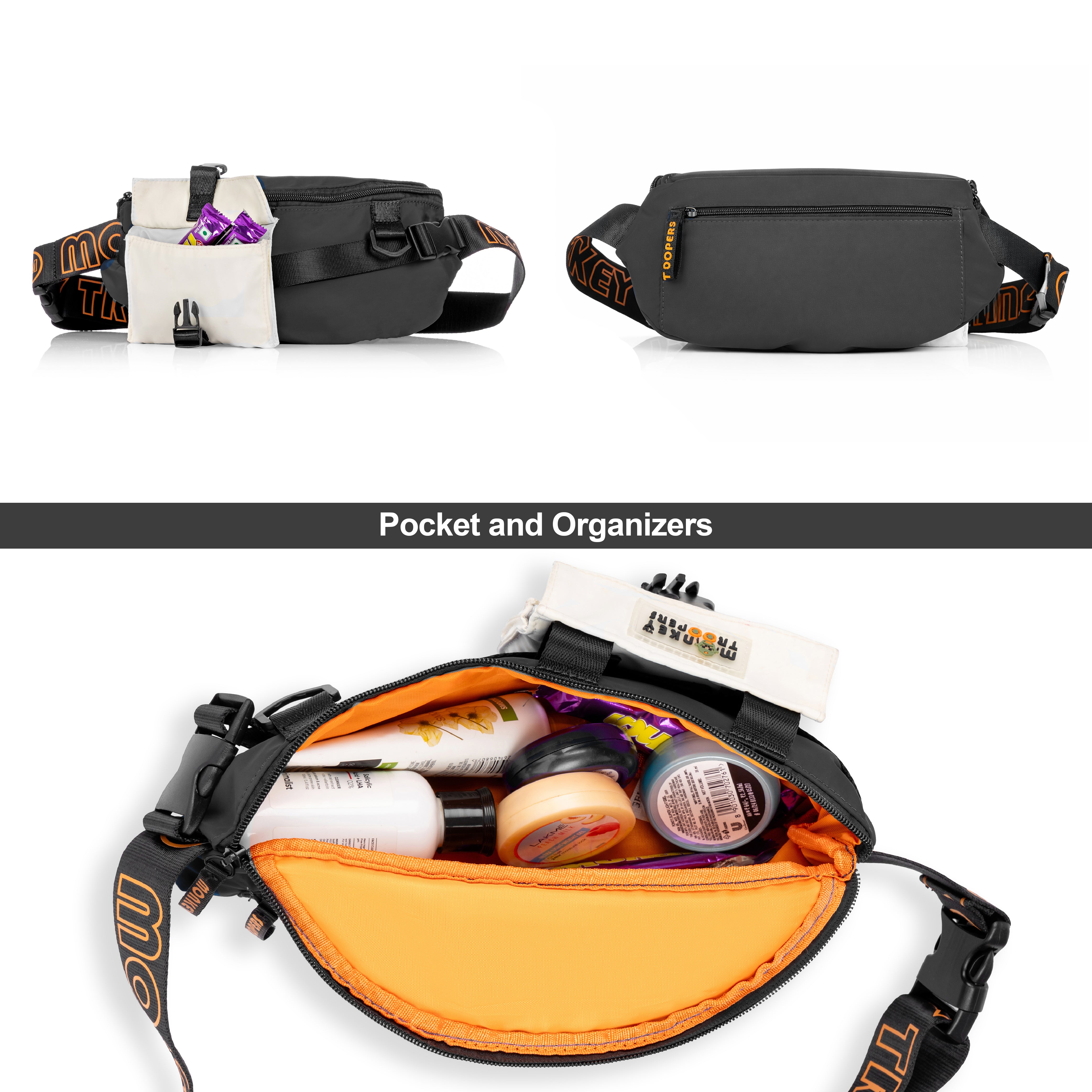 Vibe Fanny Pack- Daily Use Waist Bag | Black-White