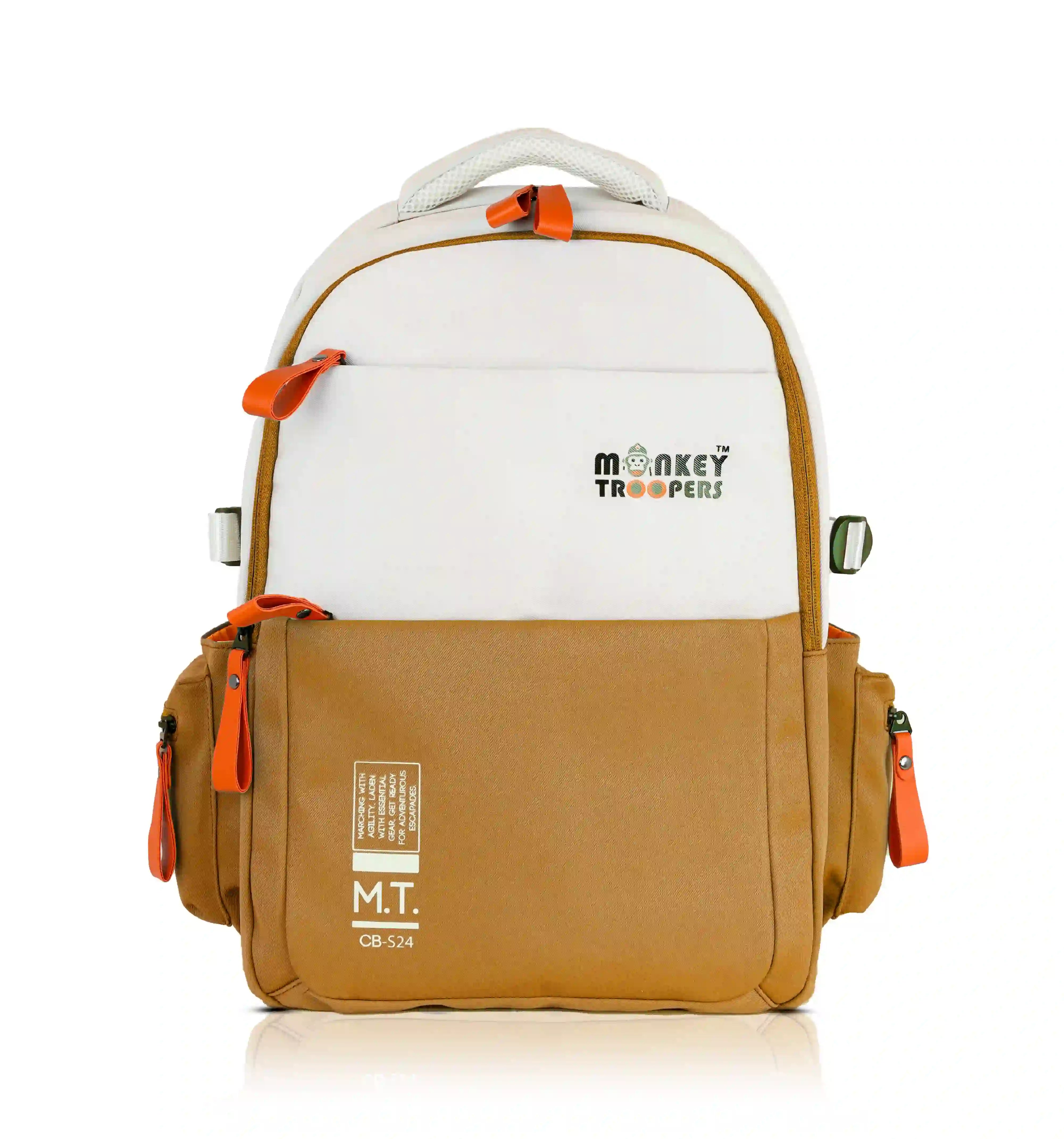 Bouje Laptop Backpack | White-Brown