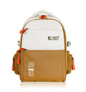 Bouje Laptop Backpack | White-Brown