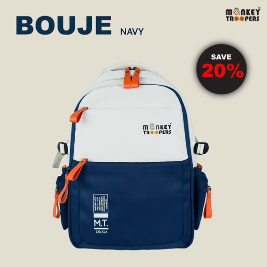 Bouje Laptop Backpack-Your Everyday Adventure | White-Navy