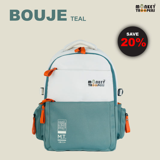 Bouje Laptop Backpack-Your Everyday Adventure | White-Teal