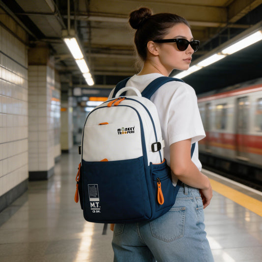 Bouje Laptop Backpack-Your Everyday Adventure | White-Navy