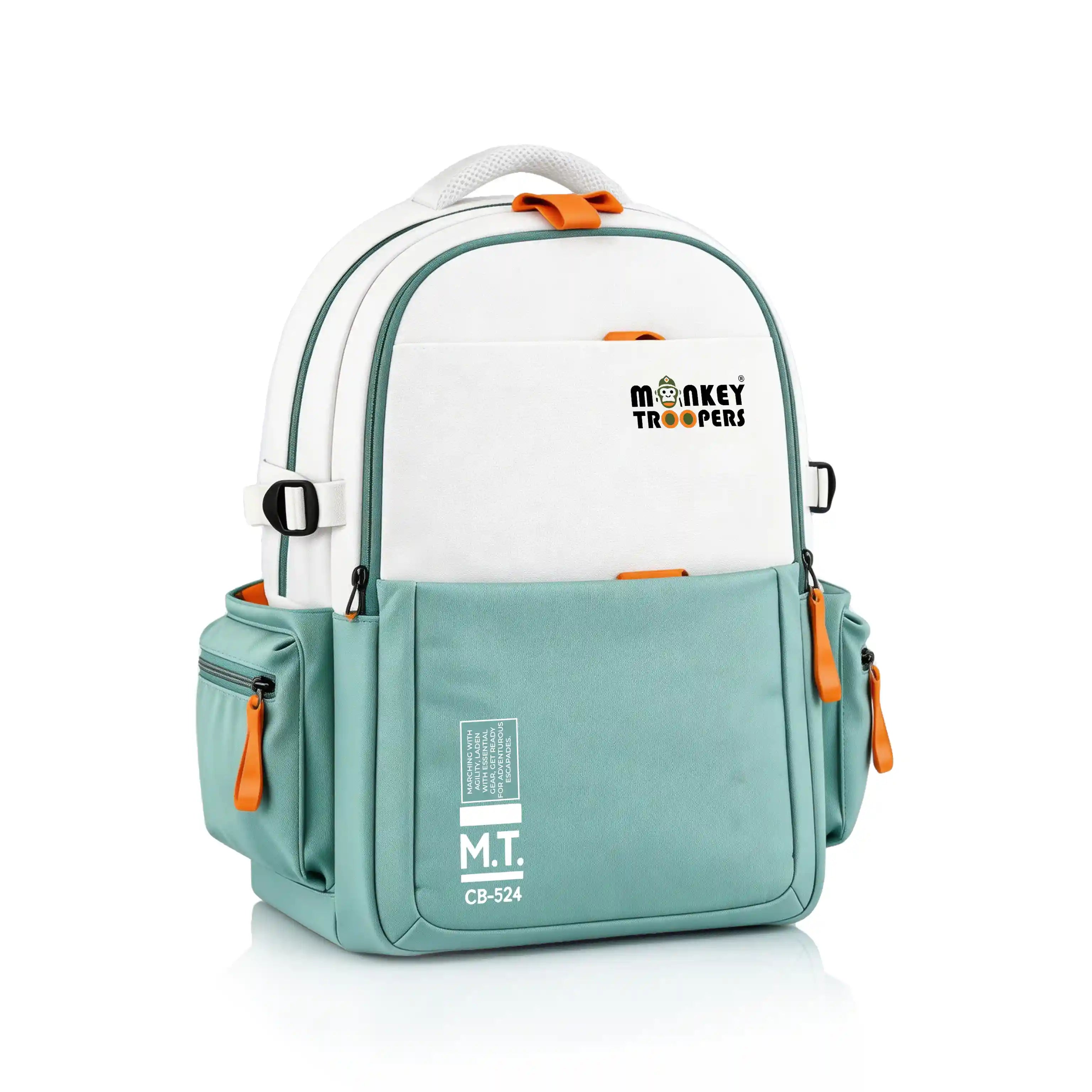 Bouje Laptop Backpack | White-Teal