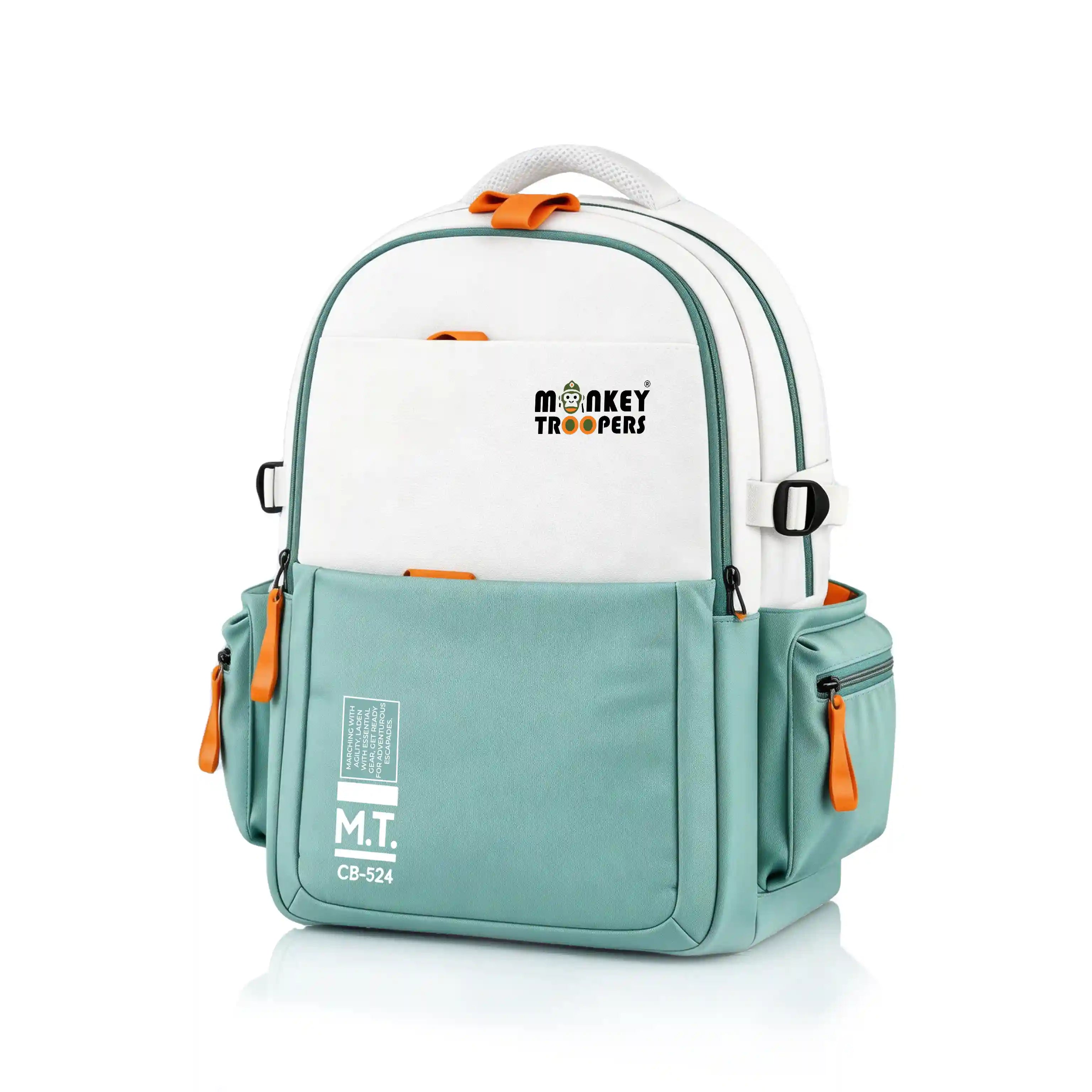 Bouje Laptop Backpack | White-Teal
