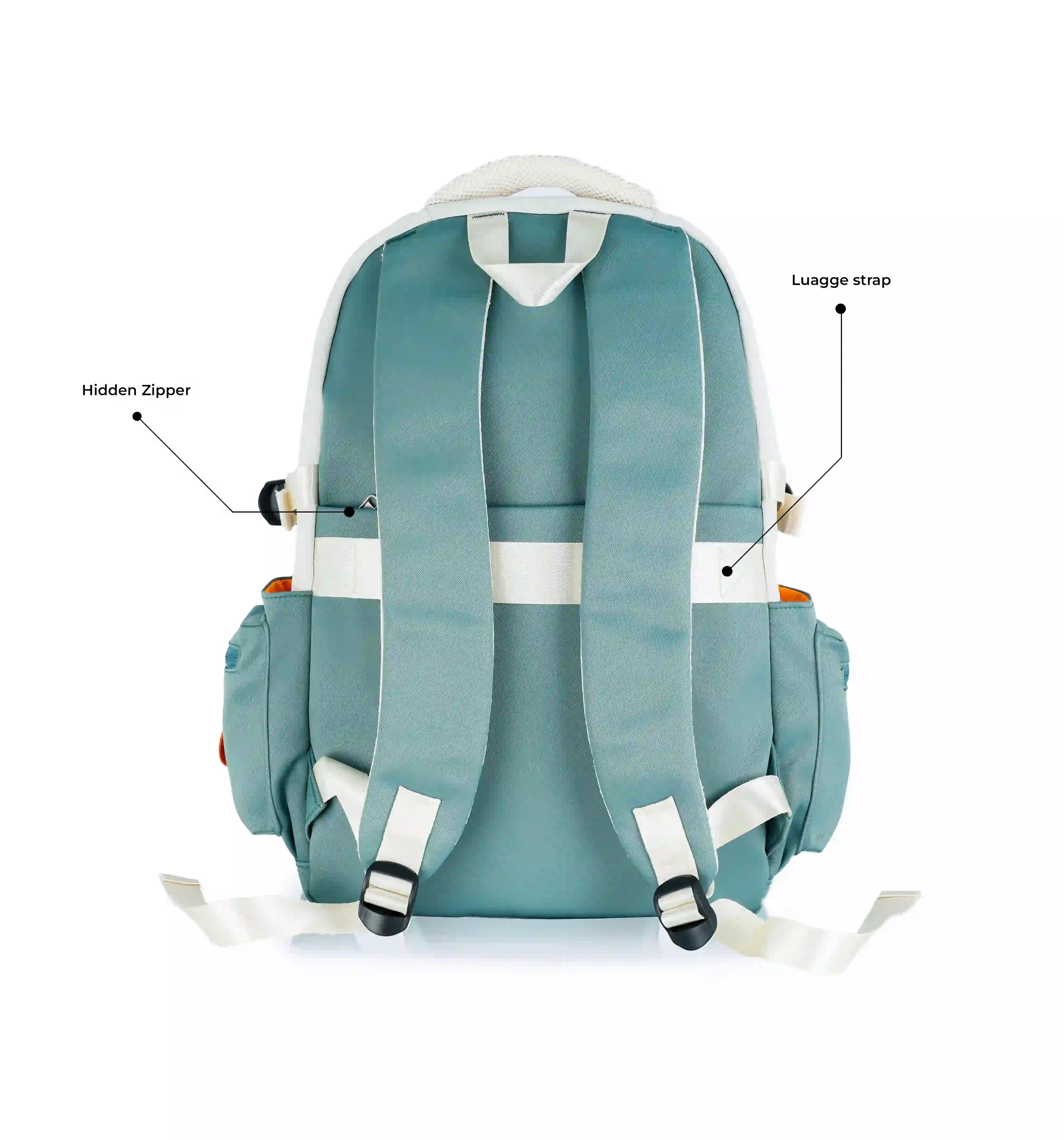 Bouje Laptop Backpack | White-Teal