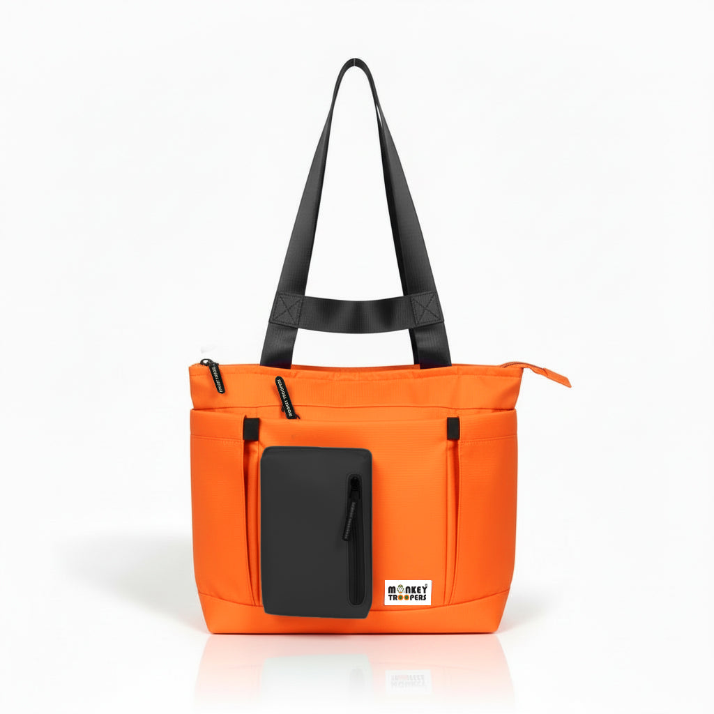 Breeze Laptop Tote Bag | Orange-Black