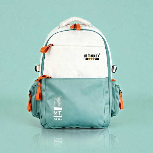 Bouje Laptop Backpack | White-Teal
