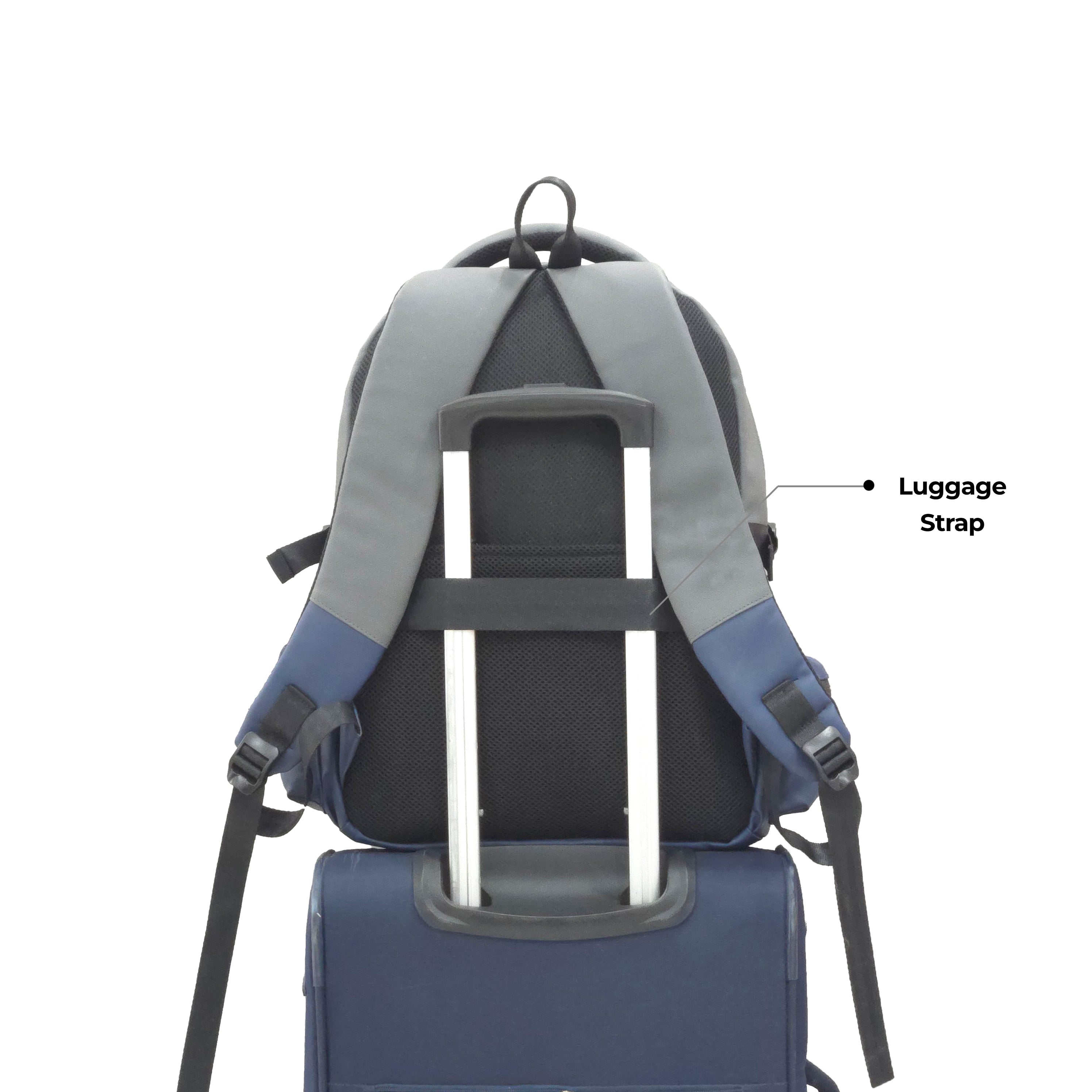 Glitch Laptop Backpack| Navy Blue-Grey Monkey Troopers