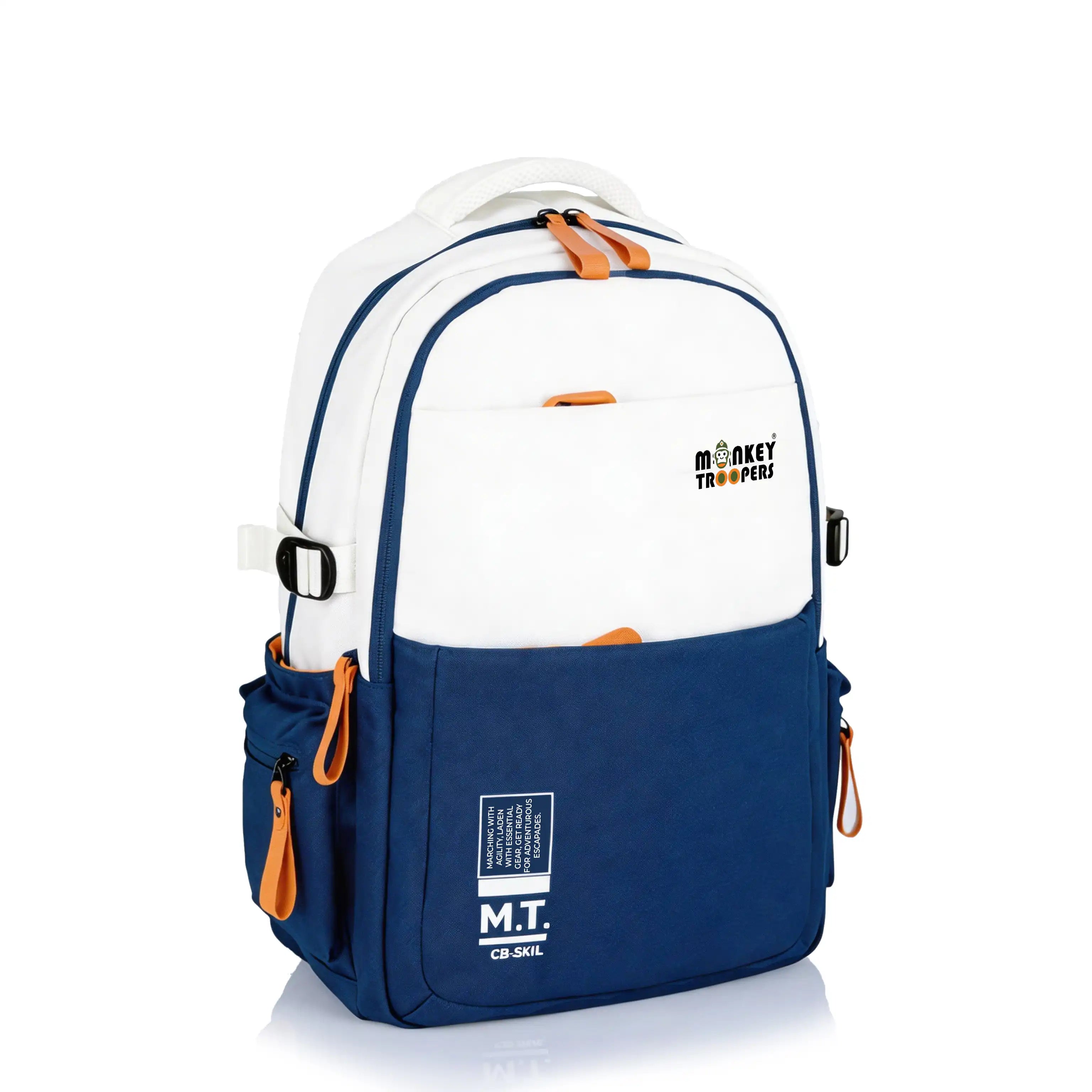 Bouje Laptop Backpack | White-Navy