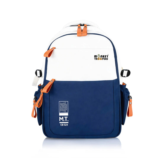 Bouje Laptop Backpack | White-Navy