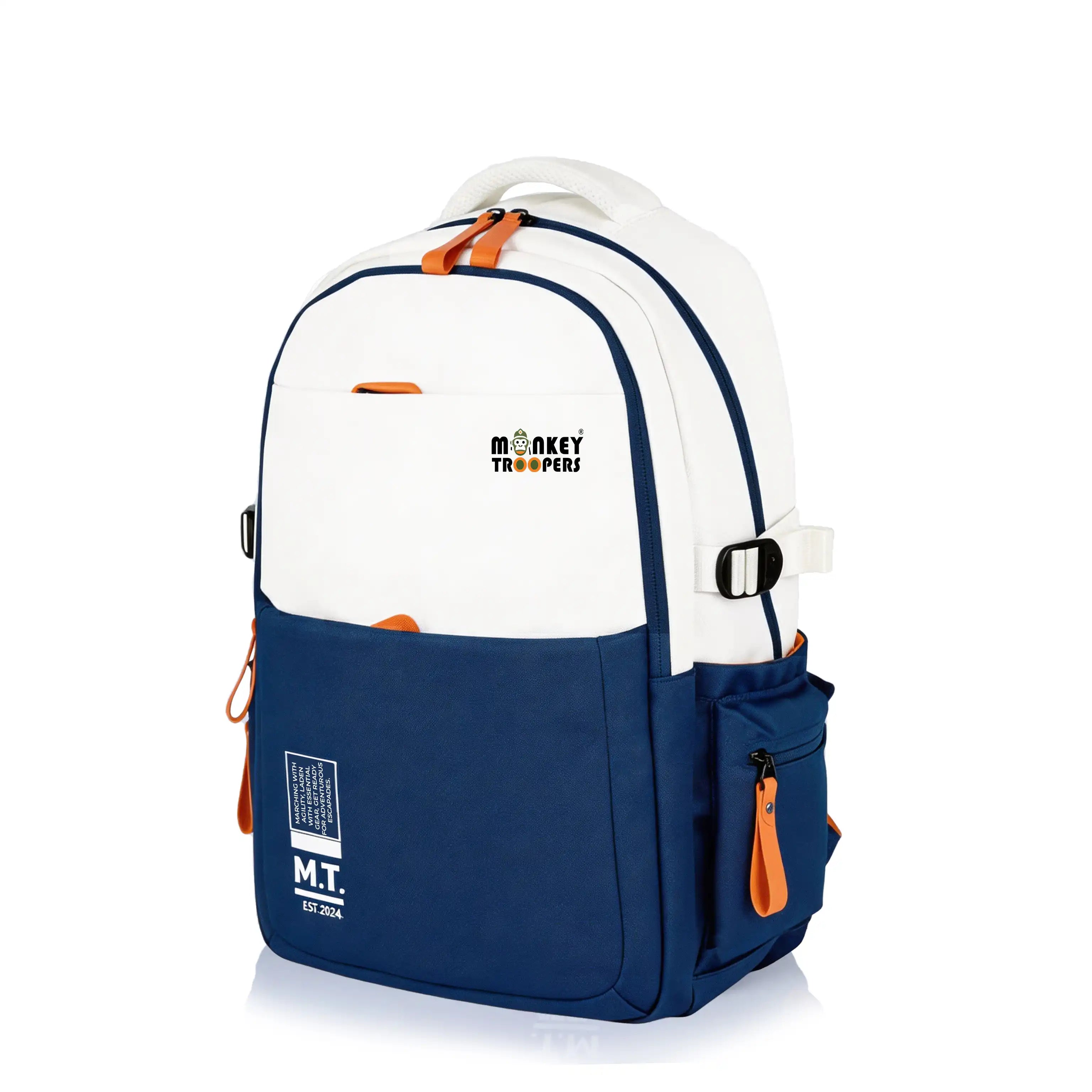 Bouje Laptop Backpack | White-Navy